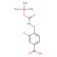 Chemical structure of 4-({[(tert-butoxy)carbonyl]amino}methyl)-3-chlorobenzoic acid - CSSB00010230304