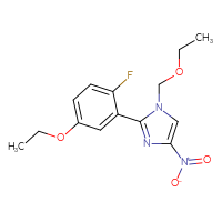 Chemical structure of 2-(5-ethoxy-2-fluorophenyl)-1-(ethoxymethyl)-4-nitro-1H-imidazole - CSSB21531608805