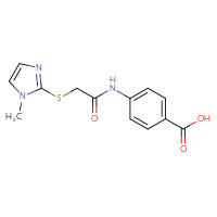 Chemical structure of 4-{2-[(1-methyl-1H-imidazol-2-yl)sulfanyl]acetamido}benzoic acid - CSSB00000706303
