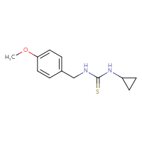 Chemical structure of 3-cyclopropyl-1-[(4-methoxyphenyl)methyl]thiourea - CSSB00000255700