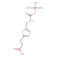 Chemical structure of 3-[5-({[(tert-butoxy)carbonyl]amino}methyl)-1,3,4-thiadiazol-2-yl]propanoic acid - CSSB00161115223