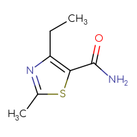 Chemical structure of 4-ethyl-2-methyl-1,3-thiazole-5-carboxamide - CSSB02125875025