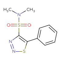 Chemical structure of N,N-dimethyl-5-phenyl-1,2,3-thiadiazole-4-sulfonamide - CSSB02268881690