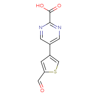 Chemical structure of 5-(5-formylthiophen-3-yl)pyrimidine-2-carboxylic acid - CSSB00102726230