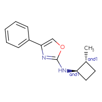 Chemical structure of rac-N-[(1R,2R)-2-methylcyclobutyl]-4-phenyl-1,3-oxazol-2-amine - CSSB21495887434