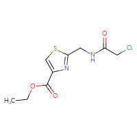 Chemical structure of ethyl 2-[(2-chloroacetamido)methyl]-1,3-thiazole-4-carboxylate - CSSB01994778640