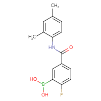 Chemical structure of {5-[(2,4-dimethylphenyl)carbamoyl]-2-fluorophenyl}boronic acid - CSSB00150703891