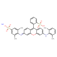 Chemical structure of sodium 4-{[(3E)-6-[(2,6-dimethylphenyl)amino]-9-(2-sulfophenyl)-3H-xanthen-3-ylidene]amino}-3,5-dimethylbenzene-1-sulfonate - CSSB02515454651