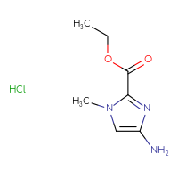 Chemical structure of ethyl 4-amino-1-methyl-1H-imidazole-2-carboxylate hydrochloride - CSSB00014064742