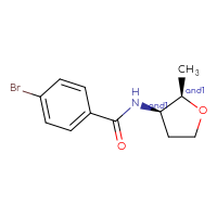 Chemical structure of rac-4-bromo-N-[(2R,3R)-2-methyloxolan-3-yl]benzamide - CSSB21432560945