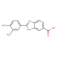 Chemical structure of 2-(3,4-dimethylphenyl)-1H-1,3-benzodiazole-6-carboxylic acid - CSSB00037951359