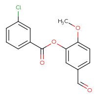 Chemical structure of 5-formyl-2-methoxyphenyl 3-chlorobenzoate - CSSB00132680009