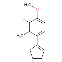 Chemical structure of 1-(cyclopent-1-en-1-yl)-3-fluoro-4-methoxy-2-methylbenzene - CSSB02409129237
