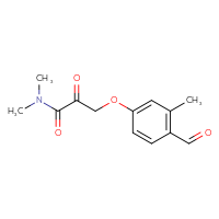 Chemical structure of 3-(4-formyl-3-methylphenoxy)-N,N-dimethyl-2-oxopropanamide - CSSB21332854700