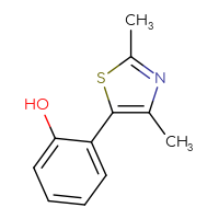 Chemical structure of 2-(2,4-dimethyl-1,3-thiazol-5-yl)phenol - CSSB00010671713