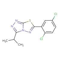 Chemical structure of 6-(2,5-dichlorophenyl)-3-(propan-2-yl)-[1,2,4]triazolo[3,4-b][1,3,4]thiadiazole - CSSB00121637666