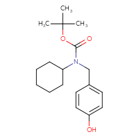 Chemical structure of tert-butyl N-cyclohexyl-N-[(4-hydroxyphenyl)methyl]carbamate - CSSB00161001909