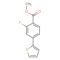 Chemical structure of methyl 2-fluoro-4-(thiophen-2-yl)benzoate - CSSB00103344914
