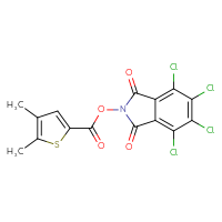 Chemical structure of 4,5,6,7-tetrachloro-1,3-dioxo-2,3-dihydro-1H-isoindol-2-yl 4,5-dimethylthiophene-2-carboxylate - CSSB20269821253