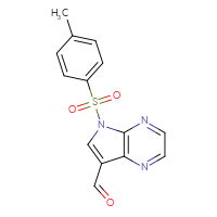 Chemical structure of 5-(4-methylbenzenesulfonyl)-5H-pyrrolo[2,3-b]pyrazine-7-carbaldehyde - CSSB21332060264