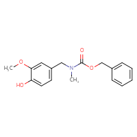 Chemical structure of benzyl N-[(4-hydroxy-3-methoxyphenyl)methyl]-N-methylcarbamate - CSSB00013017276