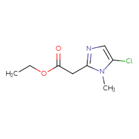 Chemical structure of ethyl 2-(5-chloro-1-methyl-1H-imidazol-2-yl)acetate - CSSB00021658080
