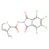 Chemical structure of 4,5,6,7-tetrachloro-1,3-dioxo-2,3-dihydro-1H-isoindol-2-yl 3-methyl-2,5-dihydrothiophene-2-carboxylate - CSSB20269535359