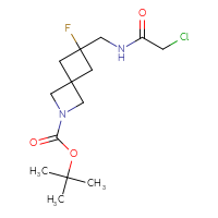 Chemical structure of tert-butyl 6-[(2-chloroacetamido)methyl]-6-fluoro-2-azaspiro[3.3]heptane-2-carboxylate - CSSB06765813559