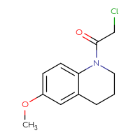 Chemical structure of 2-chloro-1-(6-methoxy-1,2,3,4-tetrahydroquinolin-1-yl)ethan-1-one - CSSB00000239584