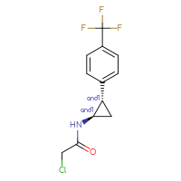 Chemical structure of rac-2-chloro-N-[(1R,2S)-2-[4-(trifluoromethyl)phenyl]cyclopropyl]acetamide - CSSB21332099954