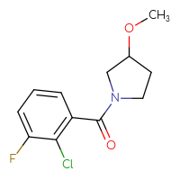 Chemical structure of 1-(2-chloro-3-fluorobenzoyl)-3-methoxypyrrolidine - CSSB00978846672