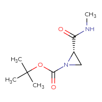 Chemical structure of tert-butyl (2S)-2-(methylcarbamoyl)aziridine-1-carboxylate - CSSB00160572376