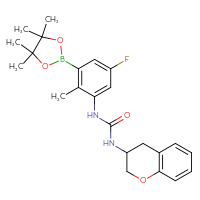 Chemical structure of 1-(3,4-dihydro-2H-1-benzopyran-3-yl)-3-[5-fluoro-2-methyl-3-(4,4,5,5-tetramethyl-1,3,2-dioxaborolan-2-yl)phenyl]urea - CSSB21332150582