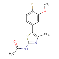 Chemical structure of N-[5-(4-fluoro-3-methoxyphenyl)-4-methyl-1,3-thiazol-2-yl]acetamide - CSSB21253047313