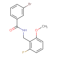 Chemical structure of 3-bromo-N-[(2-fluoro-6-methoxyphenyl)methyl]benzamide - CSSB02042308121