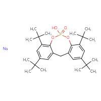 Chemical structure of 5,7,13,15-tetra-tert-butyl-10-hydroxy-9,11-dioxa-10λ⁵-phosphatricyclo[10.4.0.0³,⁸]hexadeca-1(12),3,5,7,13,15-hexaen-10-one sodium - CSSB20620527065