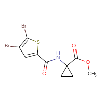 Chemical structure of methyl 1-(4,5-dibromothiophene-2-amido)cyclopropane-1-carboxylate - CSSB01049481394