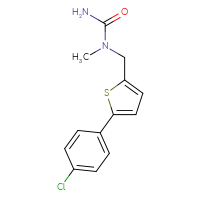 Chemical structure of 1-{[5-(4-chlorophenyl)thiophen-2-yl]methyl}-1-methylurea - CSSB21432462889