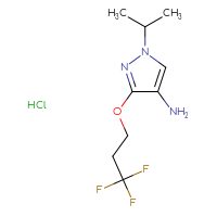 Chemical structure of 1-(propan-2-yl)-3-(3,3,3-trifluoropropoxy)-1H-pyrazol-4-amine hydrochloride - CSSB00025719254