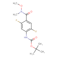 Chemical structure of tert-butyl N-{2,5-difluoro-4-[methoxy(methyl)carbamoyl]phenyl}carbamate - CSSB02517950527