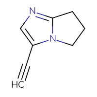 Chemical structure of 3-ethynyl-5H,6H,7H-pyrrolo[1,2-a]imidazole - CSSB00031672593