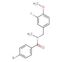 Chemical structure of 4-bromo-N-[(3-fluoro-4-methoxyphenyl)methyl]-N-methylbenzamide - CSSB00105641164
