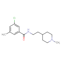 Chemical structure of 3-chloro-5-methyl-N-[2-(1-methylpiperidin-4-yl)ethyl]benzamide - CSSB02036602753