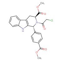 Chemical structure of methyl (1R,3S)-2-(2-chloroacetyl)-1-[4-(methoxycarbonyl)phenyl]-1H,2H,3H,4H,9H-pyrido[3,4-b]indole-3-carboxylate - CSSB00103150454