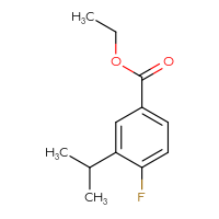 Chemical structure of ethyl 4-fluoro-3-(propan-2-yl)benzoate - CSSB00010255204