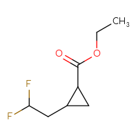 Chemical structure of ethyl 2-(2,2-difluoroethyl)cyclopropane-1-carboxylate - CSSB20771793600