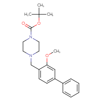 Chemical structure of tert-butyl 4-({3-methoxy-[1,1'-biphenyl]-4-yl}methyl)piperazine-1-carboxylate - CSSB00106429548