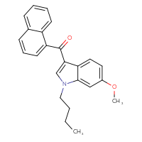 Chemical structure of 1-butyl-6-methoxy-3-(naphthalene-1-carbonyl)-1H-indole - CSSB00159255855