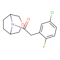 Chemical structure of 2-(5-chloro-2-fluorophenyl)-1-{3-oxa-8-azabicyclo[3.2.1]octan-8-yl}ethan-1-one - CSSB06460918855