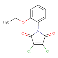 Chemical structure of 3,4-dichloro-1-(2-ethoxyphenyl)-2,5-dihydro-1H-pyrrole-2,5-dione - CSSB00020598190
